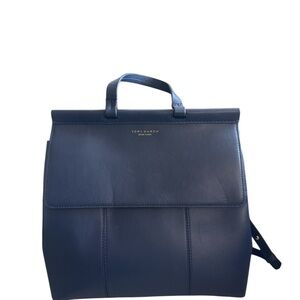 Tory Burch Navy Blue Leather Backpack